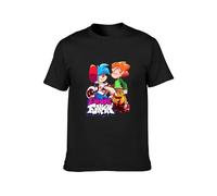 CJQSQL Men's T Shirt Friday Night Funkin Boyfriend and Pico Double Stitch Sleeves and Hem Black