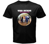 CJQSQL The Byrds Album Logo Retro Rock Band Men's Black T-Shirt Size XS-4Xl