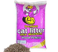 Cj's 30 L Premium Cat Litter Ultra Absorbent Wood Pellets Ideal for Cats, Rabbits, Poultry & Reptiles! Includes Tigerbox® Antibacterial Pen!