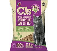 CJ's Premium Cat Litter Ultra Absorbent Wood Pellets, Biodegradable, 30 L