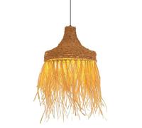 CJSLXGBL 1-Light Rustic Woven Pendant Light, Coastal Rattan Lampshade Hanging Lamp Light Fixtures RetroCoastal For Dining Room Kitchen Island Bedroom Foyer Hallway