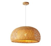 CJSLXGBL Bamboo Weaving Pendant Light Fixtures,Basket Pendant Lighting,Boho Light Fixture Hand-Woven Chinese Style Chandelier, Bamboo Retro Pendant Lamp,for Dining Room Kitchen Island