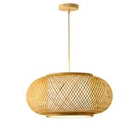 CJSLXGBL Round Bamboo Pendant Lights,Boho Basket Lampshade Hanging Light for Island