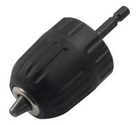 Cjueiom 0.8-10mm Keyless Drill Chuck Adapter, 3/8"-24UNF Thread Quick Change Converter with 1/4" Hex Shank, Heavy-Duty Impact-Ready Tool