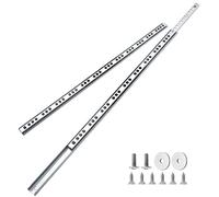 Cjueiom 10 Pack 16 Inch / 406mm Drawer Slides Runners, Silver Ball Bearing Drawer Slides Rail Metal Two Way Slide Track Rail, 17mm Wide Keyboard Tray Runners for Grooved Drawers Cabinet Cupboard