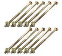 Cjueiom 10 Pcs Furniture Bolts, M6*110mm Zinc Plated Carbon Steel Fully Threaded Screws with Nuts and L Type Wrench for Furniture Beds, Cribs and Chairs