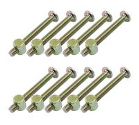 Cjueiom 10 Pcs Furniture Bolts, M6*55mm Zinc Plated Carbon Steel Fully Threaded Screws with Nuts and L Type Wrench for Furniture Beds, Cribs and Chairs