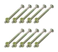 Cjueiom 10 Pcs Furniture Bolts, M6*75mm Zinc Plated Carbon Steel Fully Threaded Screws with Nuts and L Type Wrench for Furniture Beds, Cribs and Chairs