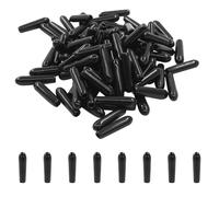 Cjueiom 120pcs Black Rubber End Caps, 2mm / 3/32 inch ID Round Rubber Protectors, Vinyl Bolt Covers for Screws, Tubes, Cables, Wires, Cyling
