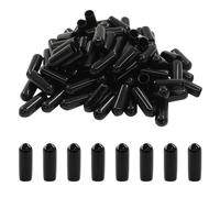 Cjueiom 120pcs Black Rubber End Caps, 5mm / 3/16 inch ID Round Rubber Protectors, Vinyl Bolt Covers for Screws, Tubes, Cables, Wires, Cyling