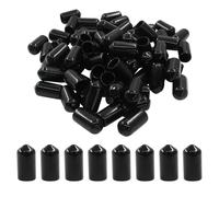 Cjueiom 120pcs Black Rubber End Caps, 8mm / 5/16 inch ID Round Rubber Protectors, Vinyl Bolt Covers for Screws, Tubes, Cables, Wires, Cyling