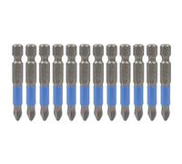 Cjueiom 12Pcs Magnetic Phillips Screwdriver Bits Set, 50mm | PH1, PH2, PH3, PZ1, PZ2, PZ3 Drive Bits, Anti Slip, Cross Head Electric Screwdriver Bits, 1/4" Hex Shank