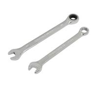 Cjueiom 2 Pcs 10mm Ratcheting Wrench Set, Metric Ratcheting Combination Wrench with 12-Point Design & 72-Tooth Ratchet, Chrome Plated Spanner for Easy Access in Tight Spaces and Industrial Projects