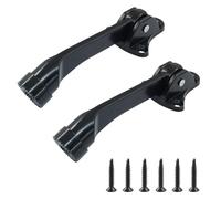 Cjueiom 2 Pcs Kickdown Door Stopper, Black Door Stopper with Soft Rubber Bumper to Keep Doors Open, Zinc Alloy Door Stay with Screws for Garage Gate Office Home