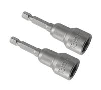 Cjueiom 2pcs 1/4" Quick-Change Hexagon Socket, 13mm Metric Nut Drivers Hex Shank Magnetic Nut Setter Driver Drill Bit Set, 65mm Length Nut Extractor Socket Set for Electric Screwdriver Handle Tools