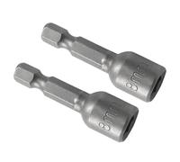 Cjueiom 2pcs 1/4" Quick-Change Hexagon Socket, 8mm Metric Nut Drivers Hex Shank Magnetic Nut Setter Driver Drill Bit Set, 42mm Length Nut Extractor Socket Set for Electric Screwdriver Handle Tools