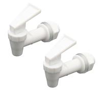 Cjueiom 2Pcs BPA-Free Plastic Water Spigot, Replacement Cooler Faucet for Water Dispenser, Reusable Beverage Tap, Durable Dispenser Valve for Water Jugs, Buckets, Pitchers & Crocks, White