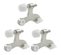 Cjueiom 3 Pack Hinge Pin Door Stopper Brushed Satin Nickel, Adjustable Heavy Duty Metal Door Stop with Rubber Bumper Tips, Size 2-1/2" x 1-3/4", Home and Office Use, Easy to Install