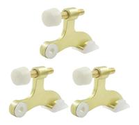 Cjueiom 3 Pack Hinge Pin Door Stopper Gold, Adjustable Heavy Duty Metal Door Stop with Rubber Bumper Tips, Size 2-1/2" x 1-3/4", Home and Office Use, Easy to Install