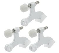 Cjueiom 3 Pack Hinge Pin Door Stopper White, Adjustable Heavy Duty Metal Door Stop with Rubber Bumper Tips, Size 2-1/2" x 1-3/4", Home and Office Use, Easy to Install