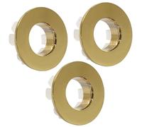 Cjueiom 3 Pcs Bright Gold Sink Overflow Rings, Round Sink Overflow Drain, Sink Hole Cap Cover Insert in Hole for Kitchen, Bathroom, Hand Basins