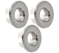 Cjueiom 3 Pcs Brushed Silver Sink Overflow Rings, Round Sink Overflow Drain, Sink Hole Cap Cover Insert in Hole for Kitchen, Bathroom, Hand Basins