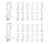 Cjueiom 30PCS Plastic Shelf Support Pegs Fit 5mm Hole & 18mm Thick Shelf, Self-Locking Bracket Clips White Cabinet Shelf Pins, Square Cabinet Shelf Clips for Furniture Kitchen Bookcase Closet Shelf