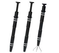 Cjueiom 3Pcs Piercing Ball Grabber Tool 4 Claw Grabber, Piercing Ball Holder Tool Pearl Grabber, Diamond Grabber for Tiny Piercing Ball Jewel Gem Bead and IC Chip Electronic Components, Black