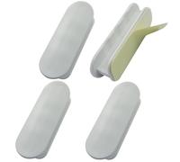 Cjueiom 4 Pack Self Adhesive Pull Handles, Plastic NoDrill StickOn Removable Handle Helpers for Kitchen Cabinets, Drawers, Windows, Sliding Closets, Furniture, White