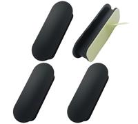Cjueiom 4 Pack Self Adhesive Pull Handles, Plastic NoDrill StickOn Removable Handle Helpers for Kitchen Cabinets, Drawers, Windows, Sliding Closets, Furniture, Black