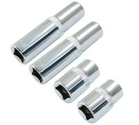 Cjueiom 4 Pcs 3/8 Inch Socket Set, 10mm Metric 6 Point Design Deep and Shallow Socket Set, Cr-V Steel