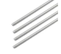 Cjueiom 4 Pcs M5 x 250mm Fully Threaded Rod, 304 Stainless Steel Right Hand Threads Rods, Fully Threaded Studs for Anchor Bolts, Clamps, Hangers and U-Bolts