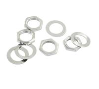 Cjueiom 4 Set Guitar Nuts and Washers, 3/8 Inch Silver Guitar Pot Accessories for CTS Potentiometers and Switchcraft Jacks