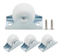 Cjueiom 4pcs 25mm / 1 Inch White Caster Wheels Trolley Wheel, Rigid Fixed Non Swivel Casters with Metal Top Plate, Small Furniture Replacement Wheels for Drawer Equipment