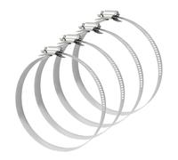 Cjueiom 4PCS Adjustable Hose Clamp Glossy Pipe Clips, 304 Stainless Steel Worm Drive Clamp Suitable for 141-165mm Diameter Pipe Plumbing, Silver Duct Clamps Hose Clips for Flexible Hose Pipe Tube