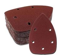 Cjueiom 50 Pcs 320 Grit Mouse Detail Sander Sandpaper, 5 Hole Mouse Sandpaper Hook and Loop Sander Pads, Mouse Sander Sandpaper Palm Sander Paper Sanding Sheets for 140mm Sanding Machine
