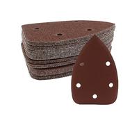 Cjueiom 50 Pcs Mouse Detail Sander Sandpaper Assorted, 5 Hole Mouse Sandpaper Hook and Loop Sander Pads, 40/60/80/120/240 Grit Palm Sander Paper Sanding Sheets for 140mm Sanding Machine