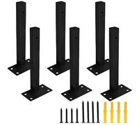 Cjueiom 6 Pack 14 Inch / 350mm Floating Shelf Bracket Black Shelf Supports, Heavy Duty Shelf Brackets Wall Mounted Brackets Hardware Supports, Cold-Rolled Steel Shelf Brackets for Farmhouse Furniture