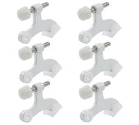 Cjueiom 6 Pack Hinge Pin Door Stopper White, Adjustable Heavy Duty Metal Door Stop with Rubber Bumper Tips, Size 2-1/2" x 1-3/4", Home and Office Use, Easy to Install