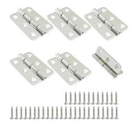 Cjueiom 6Pcs Heavy Duty Door Hinges, 2 Inch / 50mm White Butt Hinges with 40 Screws for Cabinet, Closet, Window, Drawer, Furniture & DIY Projects