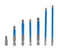 Cjueiom 7Pcs Magnetic PH2 Screwdriver Bits Set, Anti Slip Phillips Screwdriver Bits, Cross Head Electric Screwdriver Bits with 1/4" Hex Shank (PH2 x 25mm/50mm/65mm/70mm/90mm/127mm/150mm)