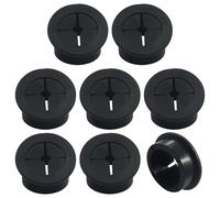 Cjueiom 8 Pcs 1-1/4 Inch 32mm Cable Cord Grommet, Flexible Rubber Grommets for Desk, TV Console, Furniture Cable Management, Wire Hole Cover Pass Through, Easy Install, Home Office Organization, Black