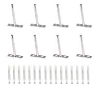 Cjueiom 8 Pcs 3 Inch Floating Shelf Brackets Heavy Duty Wall Brackets, Concealed Shelf Brackets Nickel Plated Invisible Brackets, Hidden Shelf Support Thickened Steel Shelf Brackets for Wood Shelves