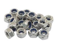 Cjueiom M6 Nyloc Nuts, 6mm Stainless Steel Locking Nuts with Nylon Insert for Bolts & Screws (Pack of 20)