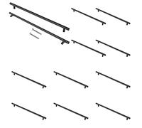 Cjueiom Matt Black Cupboard Handles - 192mm Hole Center T Bar Knobs, 12 Pack Stainless Steel Drawer Pulls - Long Wardrobe & Kitchen Cabinet Handles, 300mm Length for Bedroom & Drawer