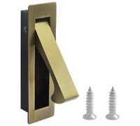 Cjueiom Recessed Pocket Door Pull Handle, Edge Flush Pull, Hidden Finger Pull, Modern Pocket Hardware for Sliding Doors, Elegant Antique Brass Finish, Easy Installation, 1 Pack