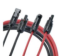 Cjueiom Solar Extension Cord, 4mm² 5M Solar Panel Extension Cable with Female and Male Waterproof Solar Panel Wire Adapter for Solar Power Station (5m Red + 5m Black)