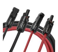 Cjueiom Solar Extension Cord, 6mm² 5M Solar Panel Extension Cable with Female and Male Waterproof Solar Panel Wire Adapter for Solar Power Station (5m Red + 5m Black)
