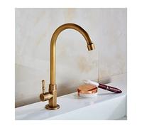 CJVIHVVAY Brass Kitchen Faucet Bronze Antique Finish Single Handle Retro Only Cold Water Faucets 360 Swivel Basin Sink Tap