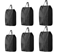 CJWLKJ 6Pcs Multi-Size Travel Shoe Bags Portable Travel Gifts Shoe Organizer with Zipper Closure, Waterproof Nylon Shoe Storage Organizer with Handle Travel Bags for Men and Women, Black